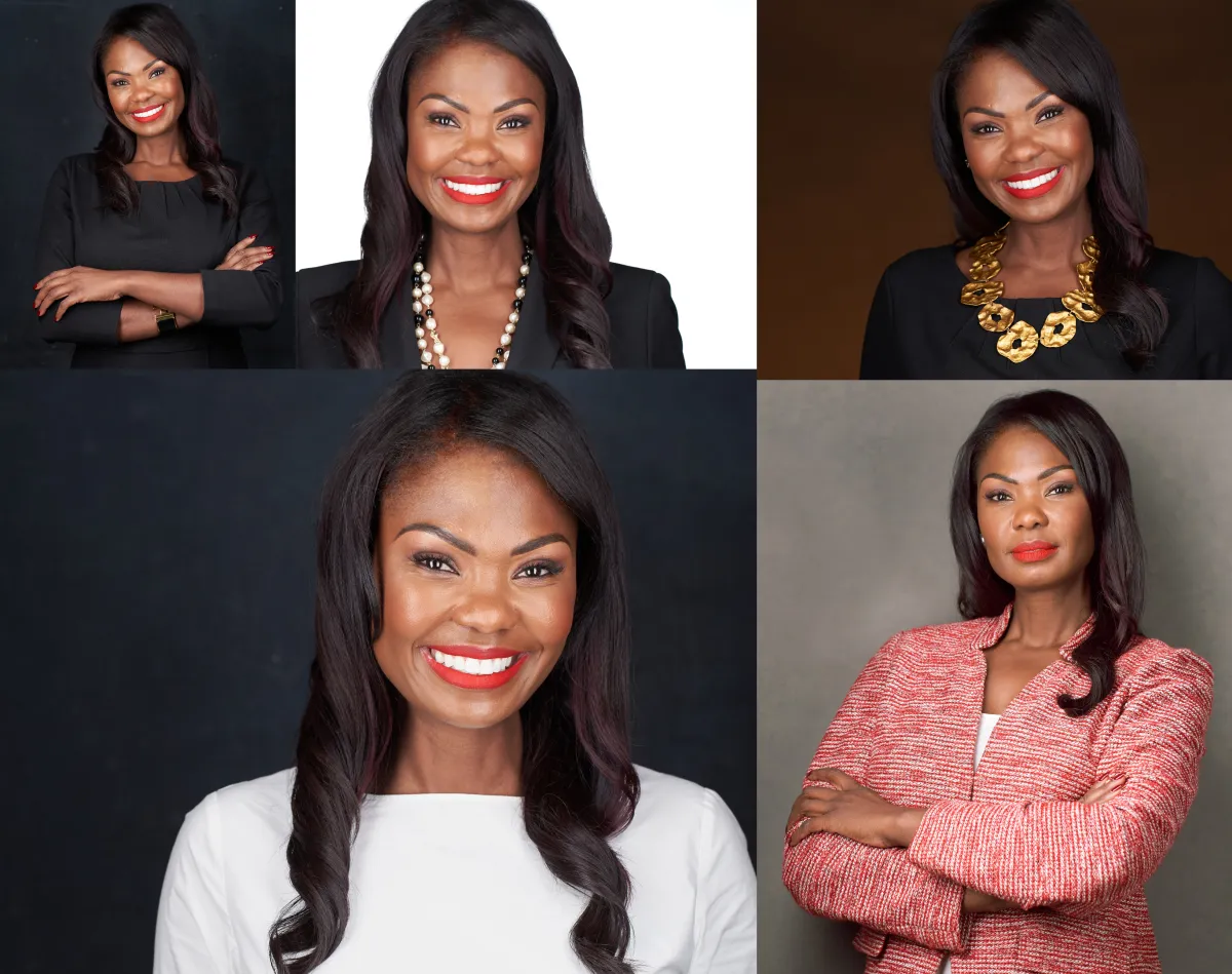 Collage showing different types of executive photos used across various professional contexts from formal headshots to environmental portraits