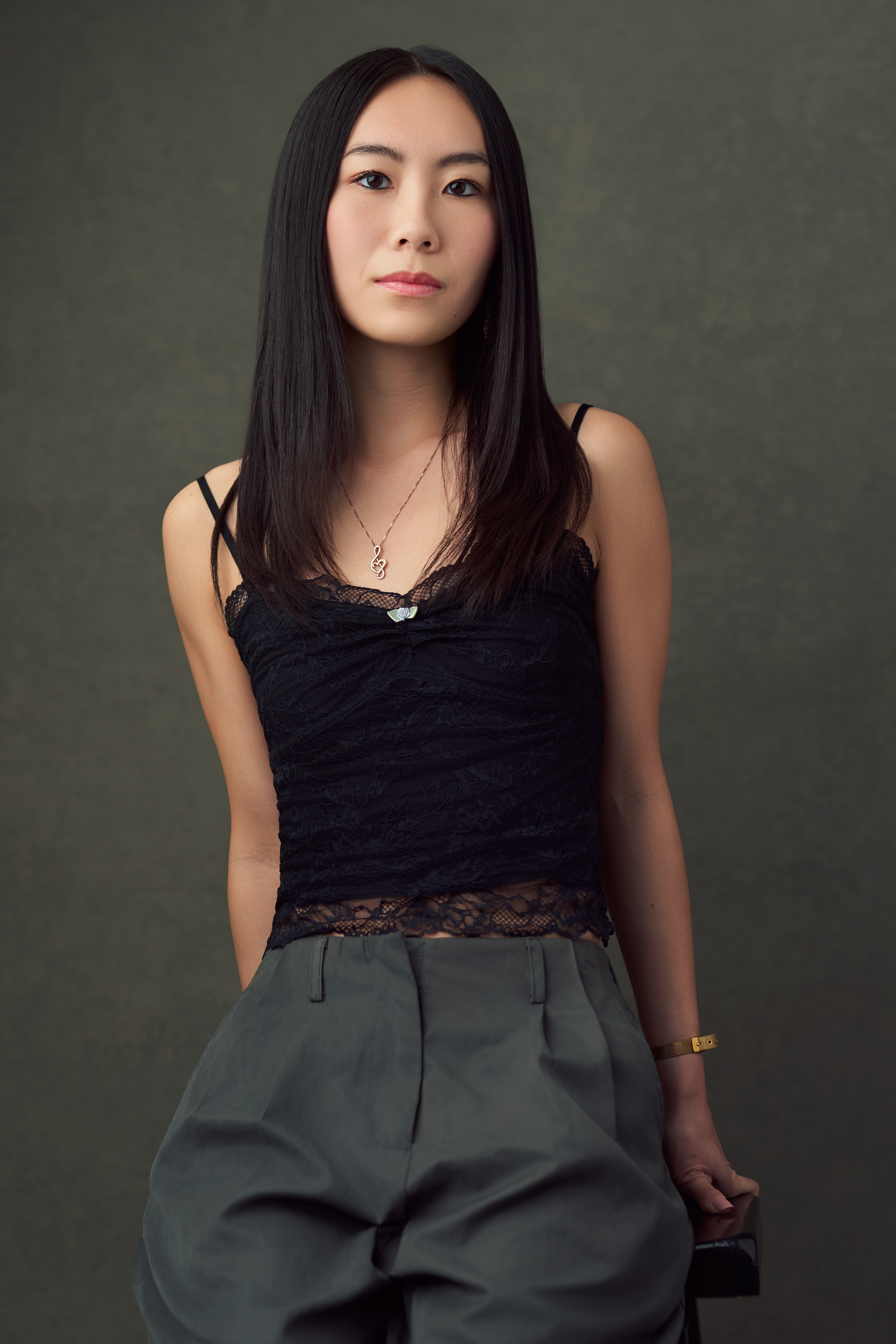 Jada Bromberg portrait with treble clef necklace - Philadelphia music industry professional and GRAMMY U representative photographed by MHamiltonVisuals