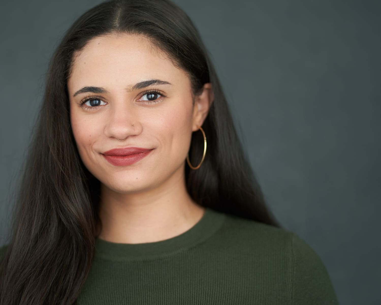 Contemporary studio portrait with natural styling - professional studio headshot photography